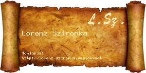 Lorenz Szironka névjegykártya